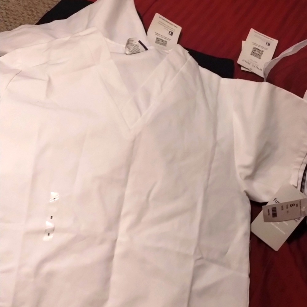 White small scrubs top